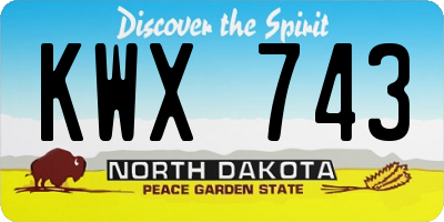 ND license plate KWX743