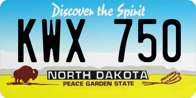 ND license plate KWX750