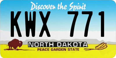 ND license plate KWX771