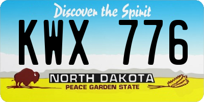 ND license plate KWX776