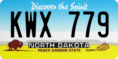 ND license plate KWX779