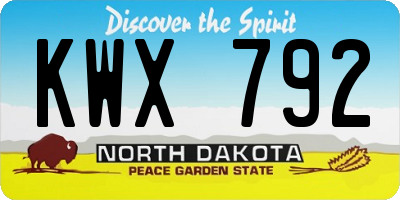 ND license plate KWX792