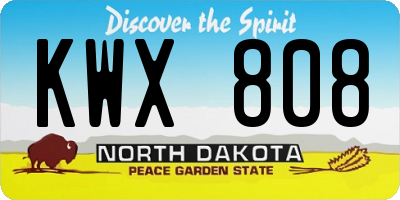 ND license plate KWX808