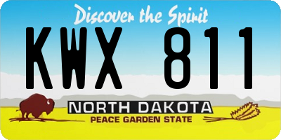 ND license plate KWX811