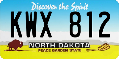 ND license plate KWX812