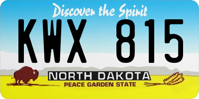 ND license plate KWX815