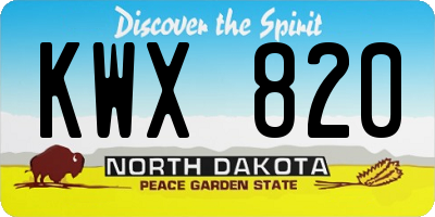 ND license plate KWX820