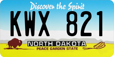 ND license plate KWX821