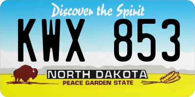 ND license plate KWX853