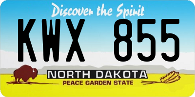 ND license plate KWX855