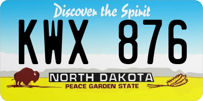 ND license plate KWX876
