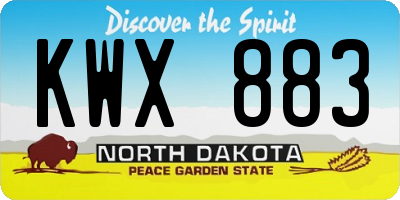 ND license plate KWX883