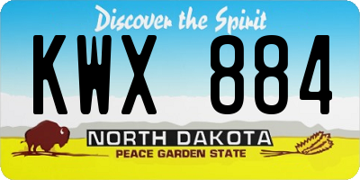 ND license plate KWX884