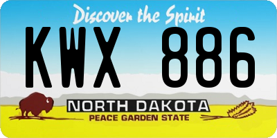 ND license plate KWX886