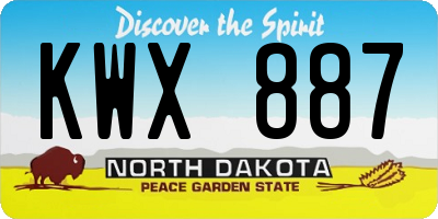 ND license plate KWX887
