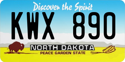 ND license plate KWX890
