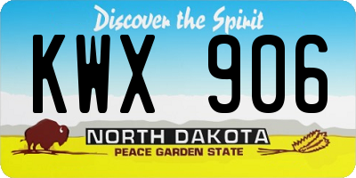 ND license plate KWX906