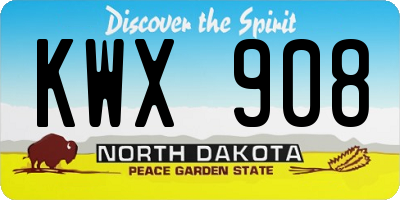 ND license plate KWX908