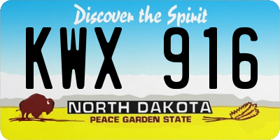 ND license plate KWX916