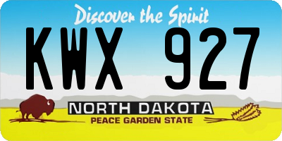 ND license plate KWX927