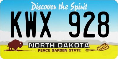 ND license plate KWX928