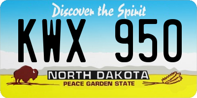 ND license plate KWX950