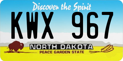 ND license plate KWX967