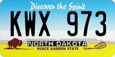 ND license plate KWX973