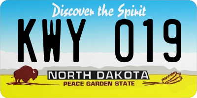 ND license plate KWY019