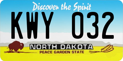 ND license plate KWY032