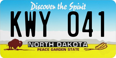 ND license plate KWY041