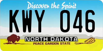 ND license plate KWY046