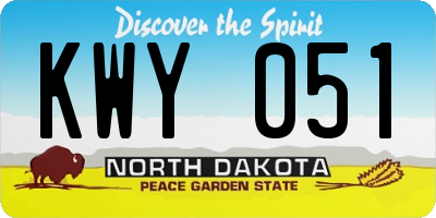 ND license plate KWY051