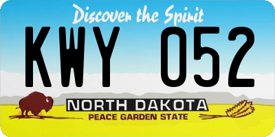 ND license plate KWY052