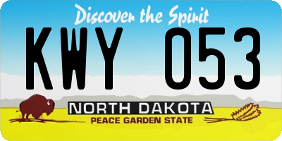 ND license plate KWY053