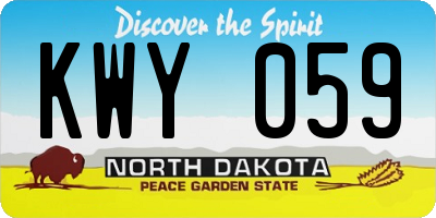 ND license plate KWY059