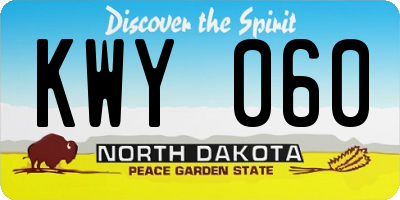 ND license plate KWY060