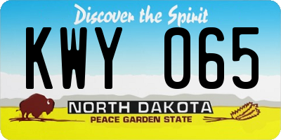 ND license plate KWY065