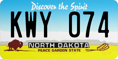 ND license plate KWY074