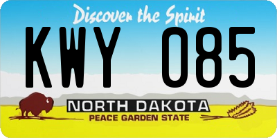 ND license plate KWY085