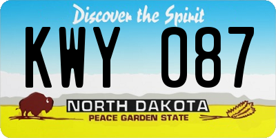 ND license plate KWY087