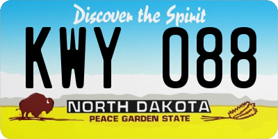 ND license plate KWY088