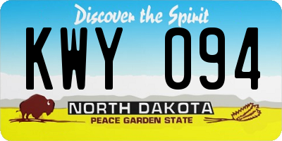 ND license plate KWY094