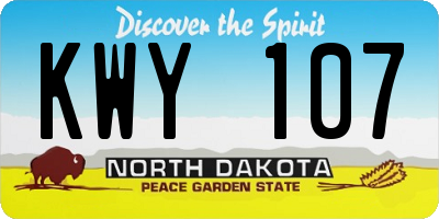 ND license plate KWY107