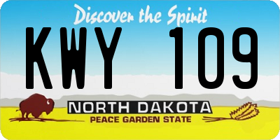 ND license plate KWY109