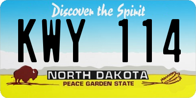 ND license plate KWY114