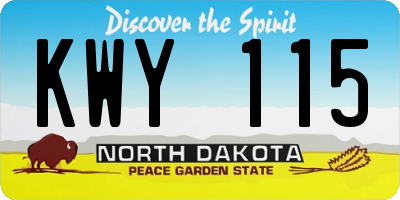 ND license plate KWY115