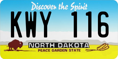 ND license plate KWY116