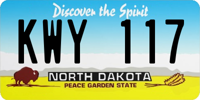 ND license plate KWY117