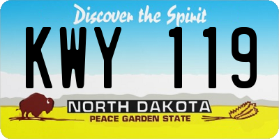 ND license plate KWY119